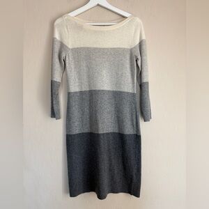 Banana Republic Sweater Dress Cashmere Wool Colorblock Gray Neutral Women’s XS